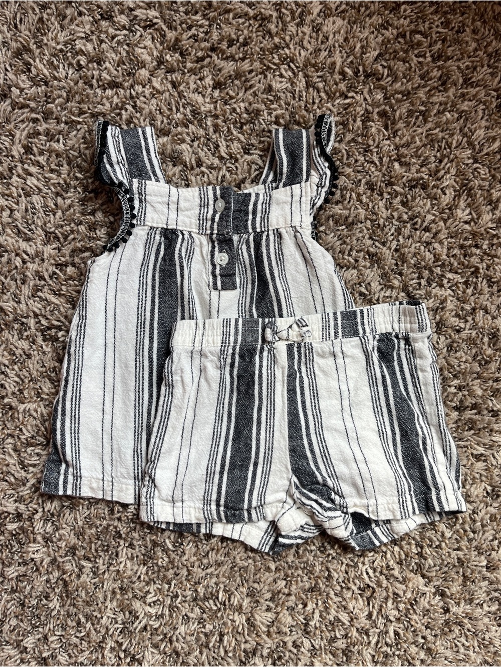 Carter's Black and White Striped Girls' Shorts